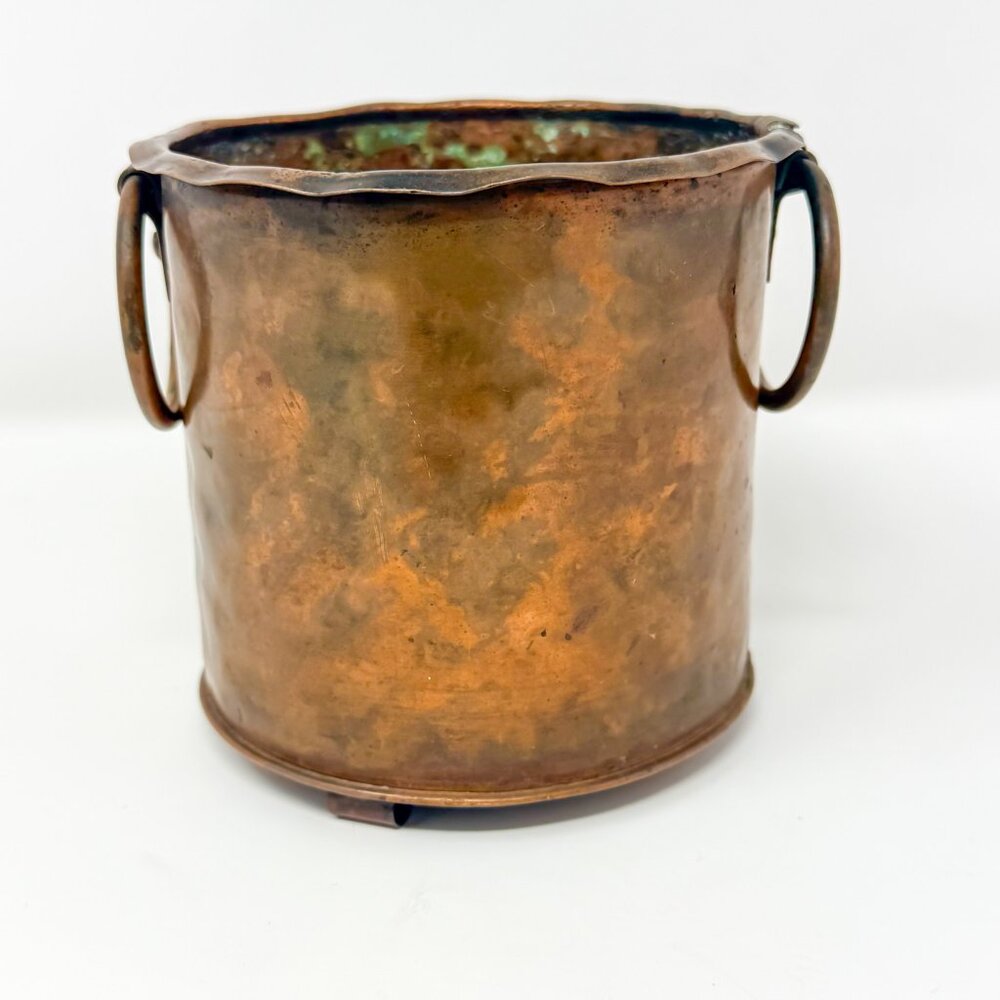 Vintage Rare Sanford Ring 3.5"x4" Copper Pot Planter 1946-51 Famous Coppersmith